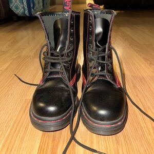 Dr. Martens Black Boots with Red Stitching